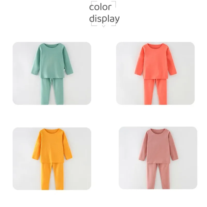 Children Underwear Suits Autumn Winter Kids Thermal Underwear Sets Baby Warm Clothes Boys Girls Tops + Pants Sleepwear Pajamas Soft Warm Children Clothing