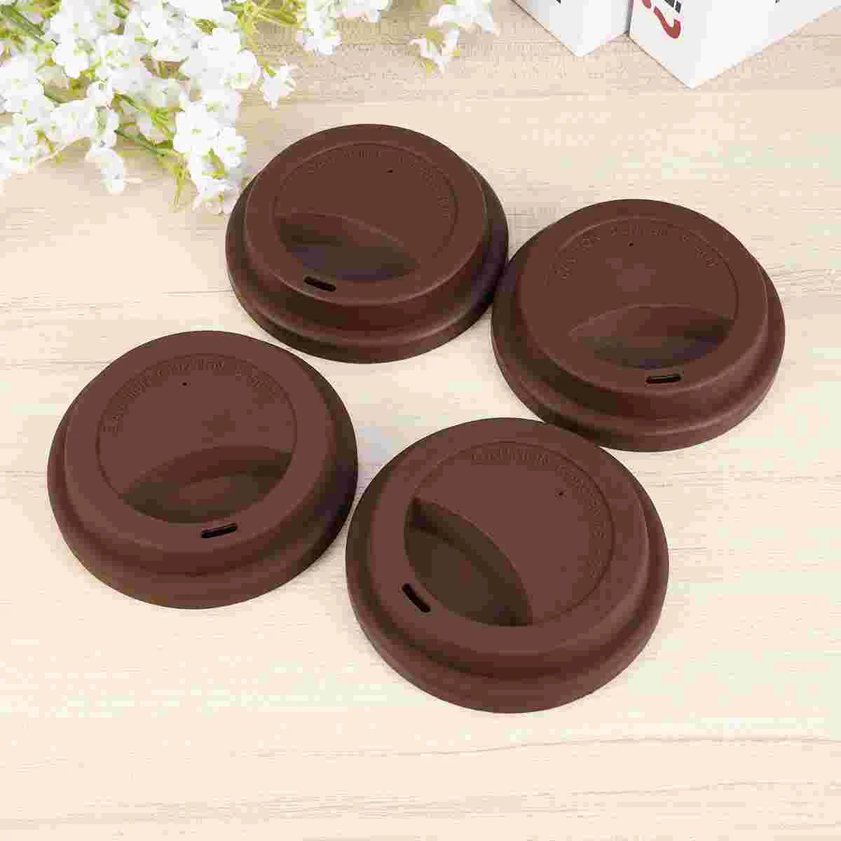 

4 Pcs Silicone Cup Cover Ceramic Coffee Mug Drink Lid Espresso for Disposable Water