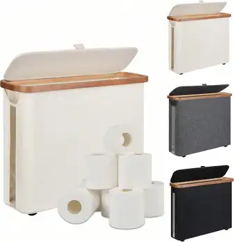 Bathroom Toilet Paper Basket with Lid 1
