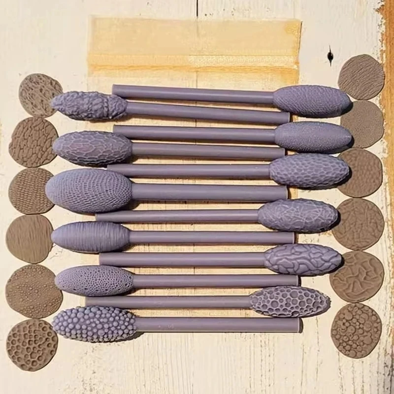 9-Piece DIY Crafting Clay Texture Tool Set Ideal for Clay Art & Embossed Latticework