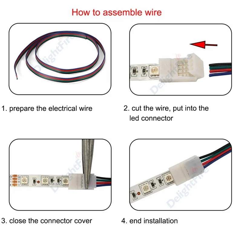 12V LED Strip Connector 4 3 2pin LED Extension L Type Solderless Strip To Wire Connectors for 5050 RGB SMD Light WS2812B led strip connectors led connectors wire connector terminals wire connector electrical connectors electrical connector cable connector