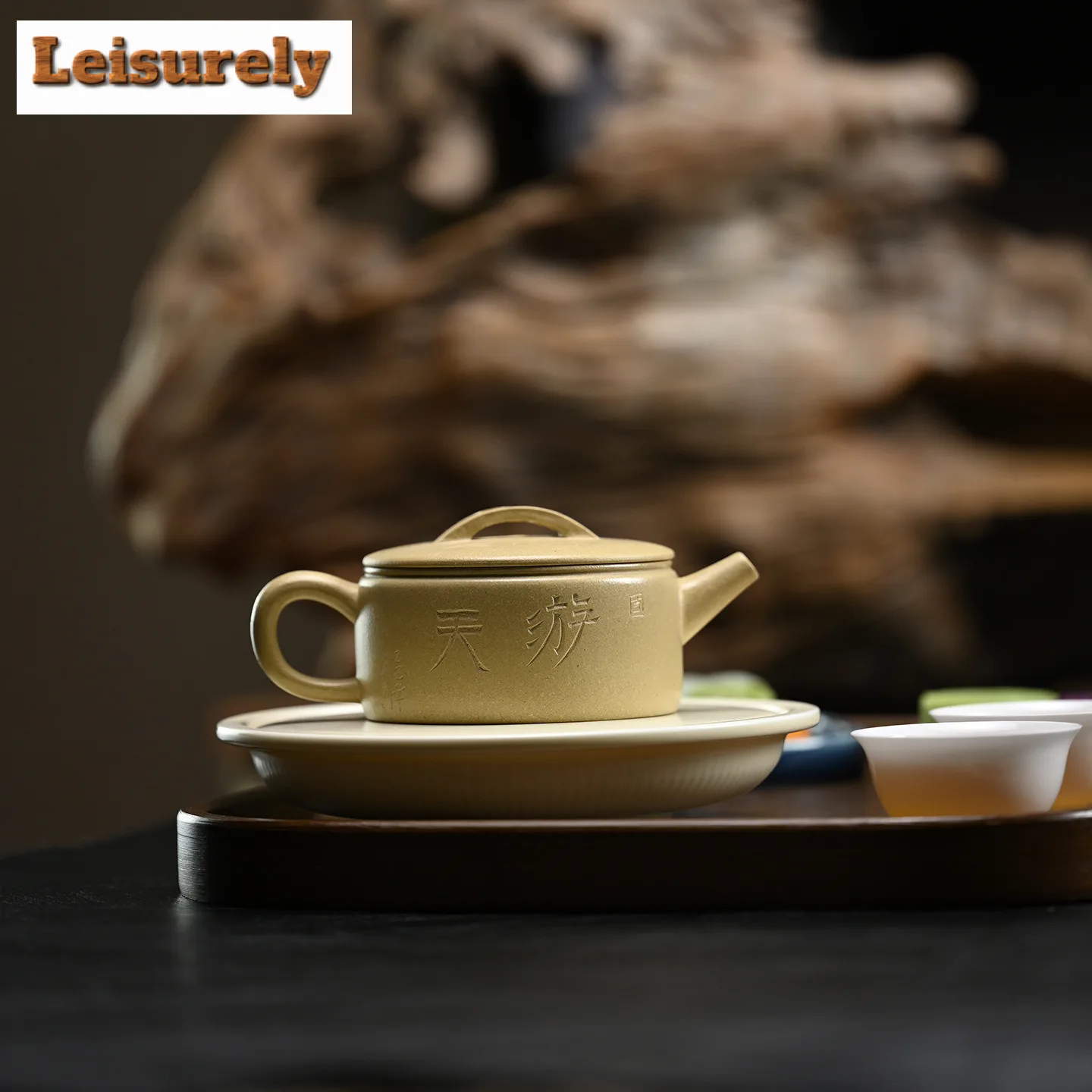 180ml High-end Yixing Purple Clay Teapots Handmade Large Caliber Pot Raw Ore Motoyama Green Mud Tea Infuser Kettle Zisha Tea Set