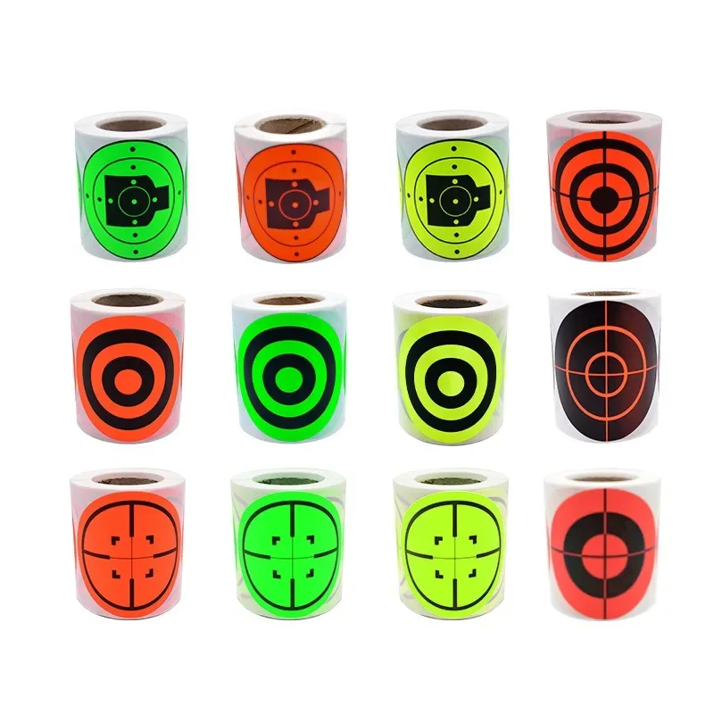 Splatter Target Stickers Bullseye Adhesive Reactive Targets for Shooting with Fluorescent Yellow Impact Shooting Targe