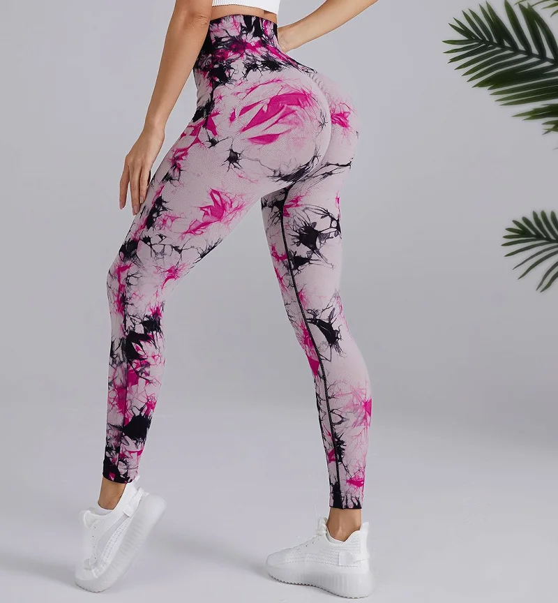 

Women Tie-Dye Scrunch Seamless Leggings High Waist Push Up Yoga Training Leggins Workout Sports Gym Running Pants