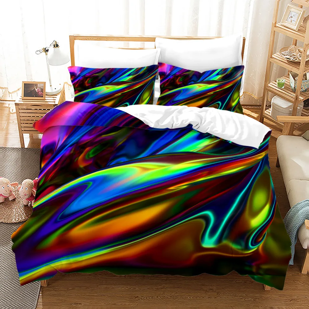 3D Geometric Patterns Printed Softly Bedding Set Stereoscopic Dense Hole Warmly Queen King Size Duvet Cover with 2 Pillow Case 