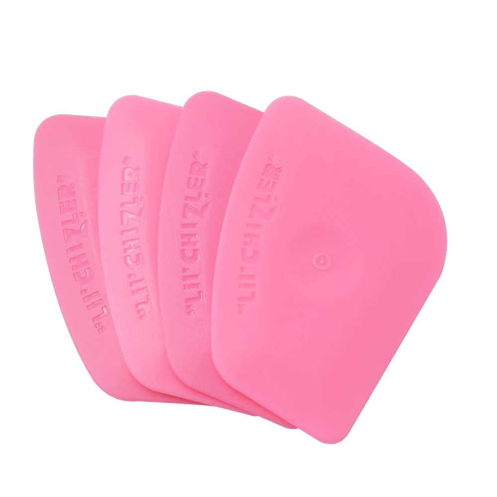 Multilateral Blue Soft Squeegee Pink Hard Corner Trimming Scraper For Glass Decal Styling Applicator Car Headlight Tools