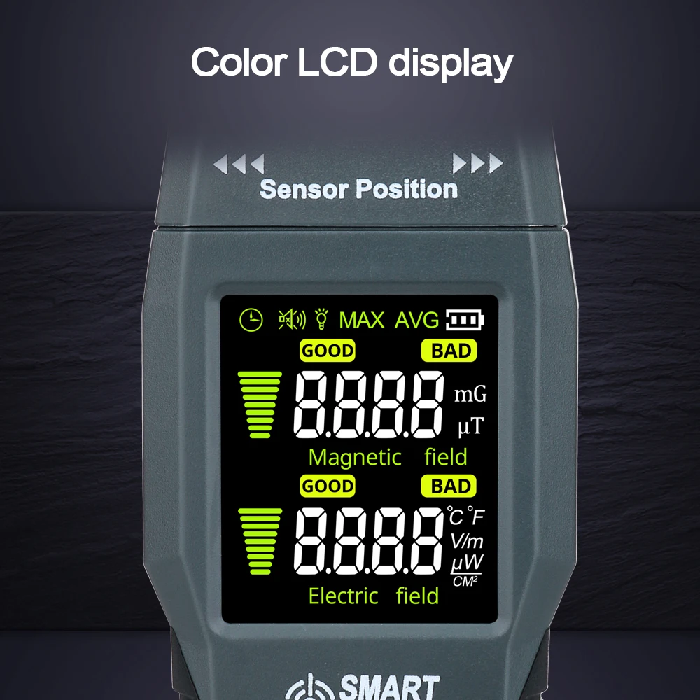 Handheld Digital EMF Meter Mini Electromagnetic Field Radiation Detector Color LCD Electric Strength Tester Home Safe