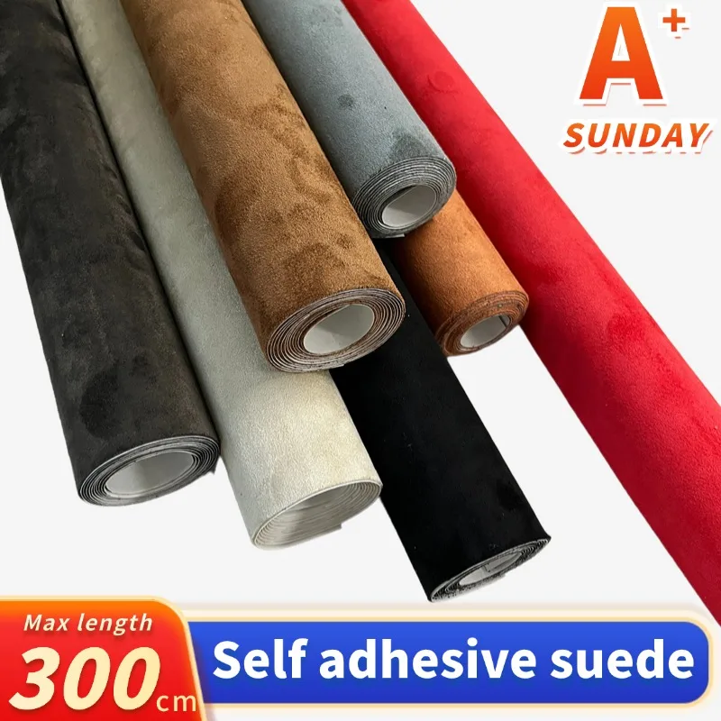 Suede Self-adhesive Leather Roll DIY Car Interior Modification Velvet Fabric Sticker Adhesive Cloth Leathercraft Sofa Renovation