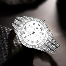 Exquisite Luxury Silver Quartz Diamond Watch - Elegant Unisex Gift & Stylish Daily Wear Accessory (Silver Color)