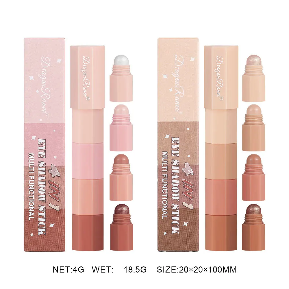Eyeshadow Stick Dragon Ranee 4 color/set Lazy Eyeshadow Pencil Waterproof Non-Smudge Highlighter Silkworm Pencil Pearlescent