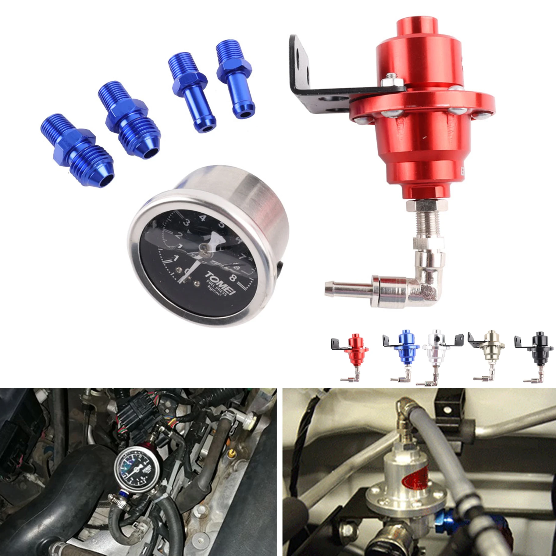 TOMEI Style Adjustable Fuel Pressure Regulator Universal Jdm Turbo With