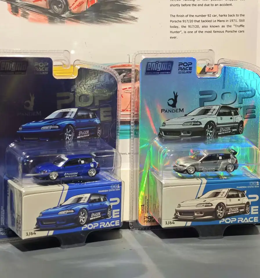 ポップレース-ダイキャストモデルカー,シビックeg6,ブルー,US