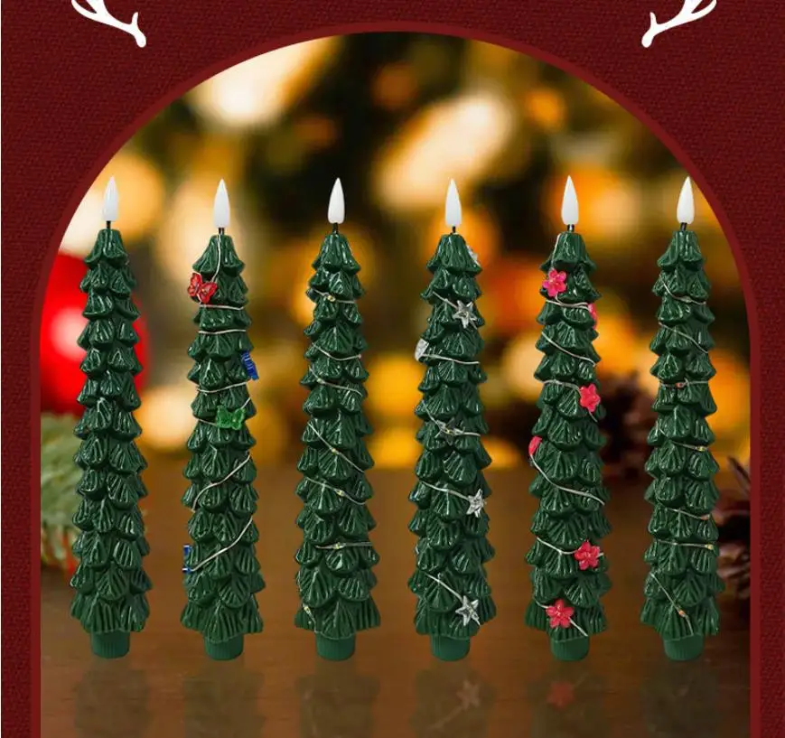 Led Electronic Candle Light Simulation Christmas Tree Ornament Pine Tree Electronic Candle - Image 5