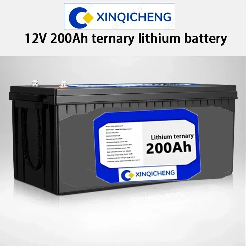 

12V 200Ah battery with built-in BMS ternary lithium battery, suitable for RV camper golf cart off-road off grid solar charger