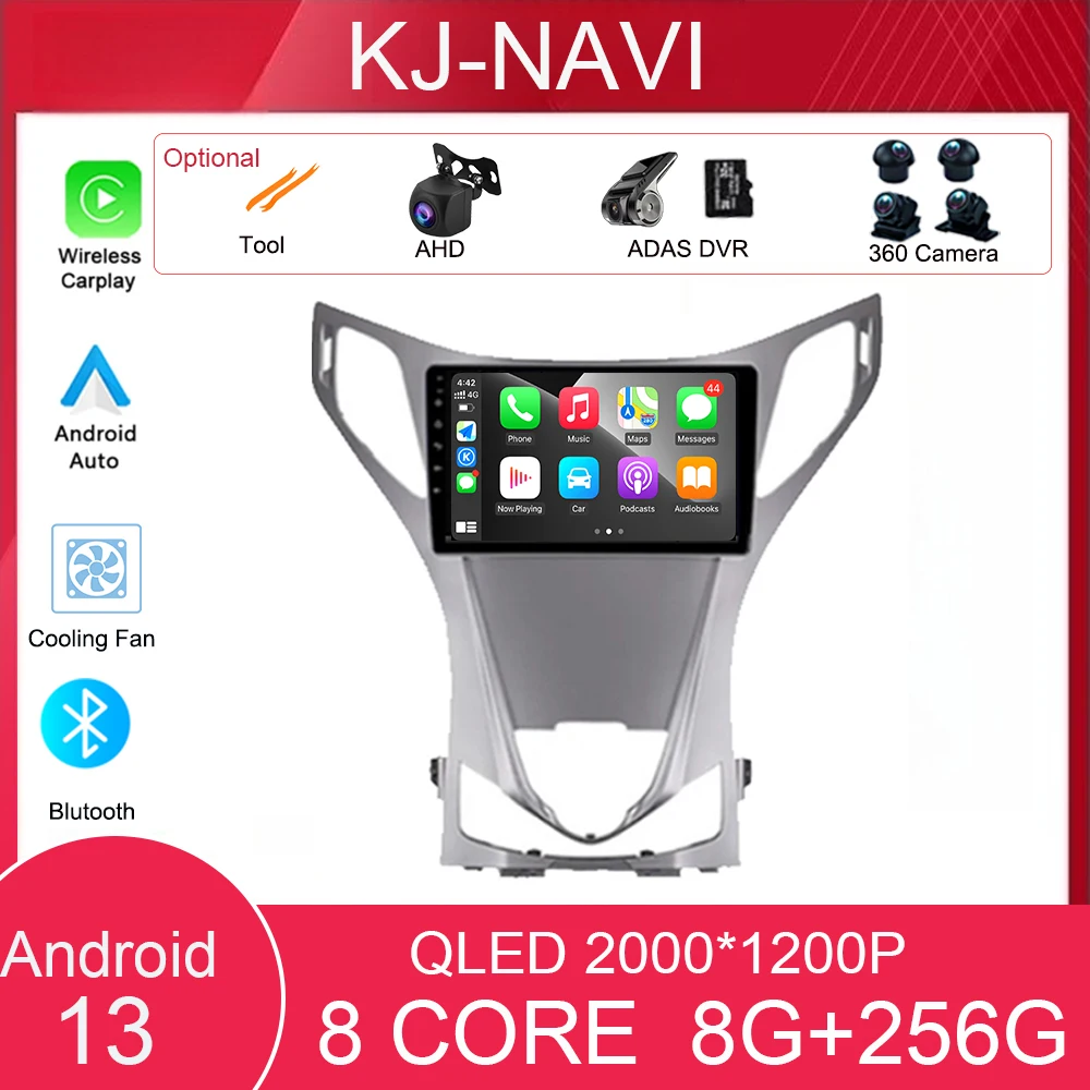 

Автомобильный навигационный экран Android 13 CarplayFor Hyundai Azera 2011 - 2013 мультимедийная видеонавигация беспроводной Carplay QLED экран
