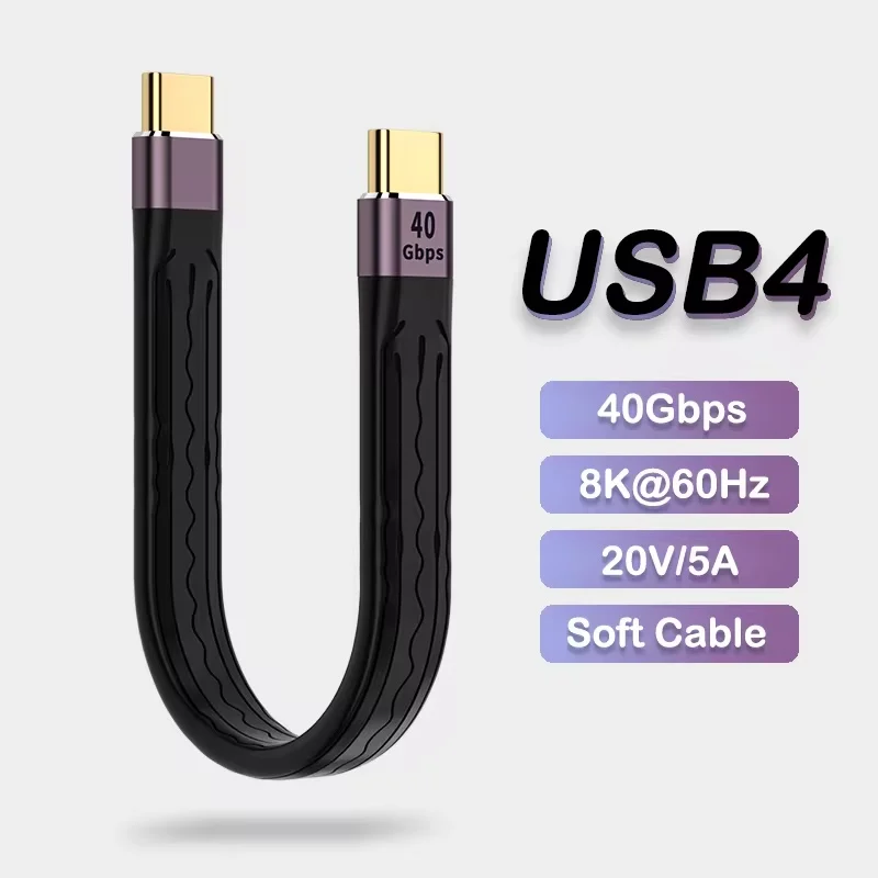 Câble de données USB 4.0/3.1 Gen3 PD 100W 5A câble de charge rapide USB C vers TypeC câble Thunderbolt 3 4K @ 60Hz câble de données USB C 40/10Gbps