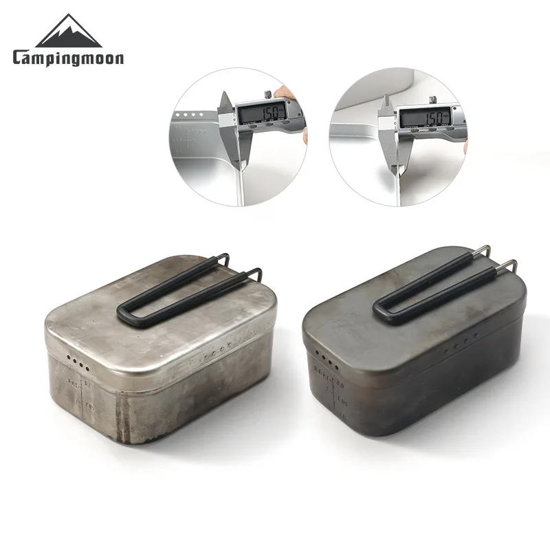 CAMPINGMOON S-1609 H-1609 S-2013 H-2013 Hard Alumina Old-Fashioned Multi Functional Portable Camping Picnic Aluminum Lunch Box
