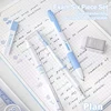 1Set Exam Set Press Neutral Pen 2B Automatic Pencil Rubber Ruler Six Stationery Items for Students 5
