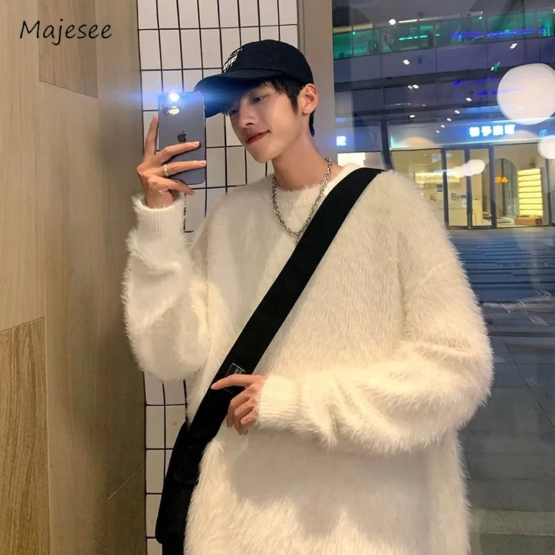 

Autumn Sweaters Men Advanced All-match Japanese Style Harajuku Slouchy College Simple Handsome Casual Fashion Knitting Popular