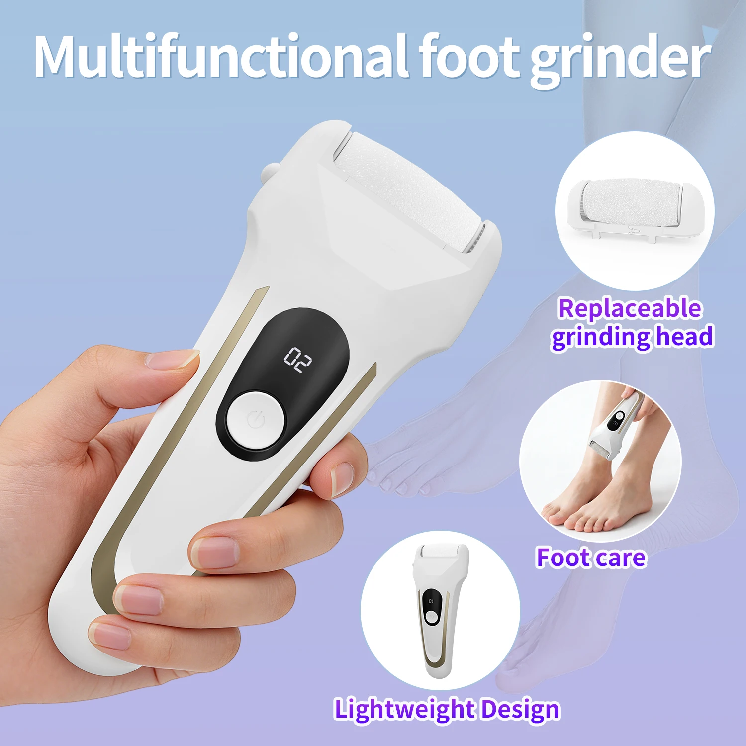 Portable USB Rechargeable Electric Foot Pedicure Tool - Callus Remover Ideal Gift For Girlfriend Mother_voghion.com