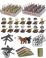 40 Pcs/Lot WW2 military characters WWII soldiers army building blocks assembling bricks national army weapons toys for children 2