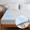 1pc Soft Terry Cloth Waterproof Elastic Fitted Sheet, Breathable Terry Mattress Protector Knitted Bed Cover with Deep Pocket 5