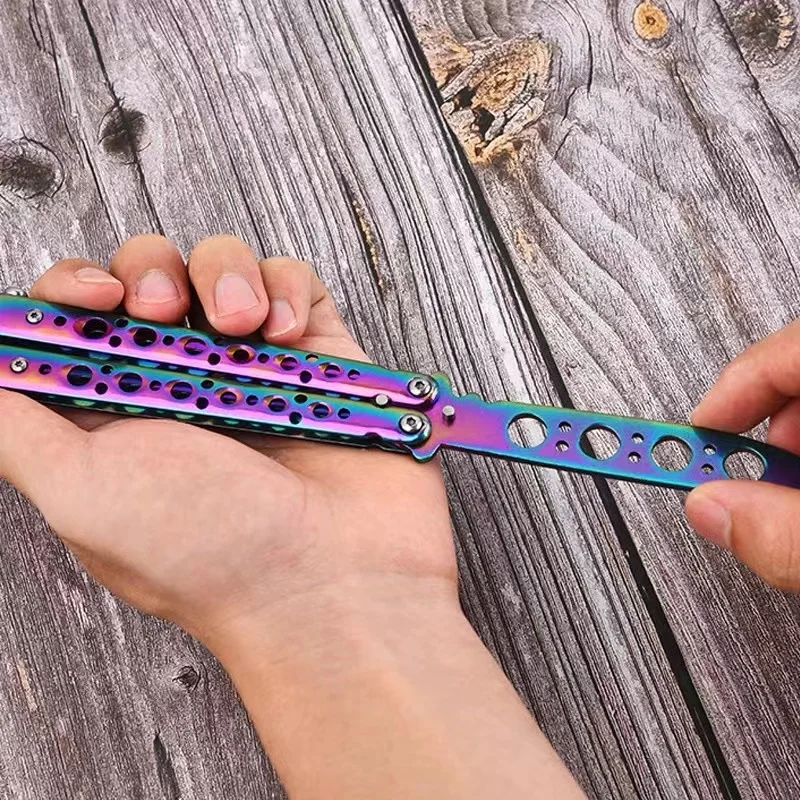 Portable Folding Knife Trainer Stainless Steel Pocket Practice Training Tool Outdoor Games Hand Movements