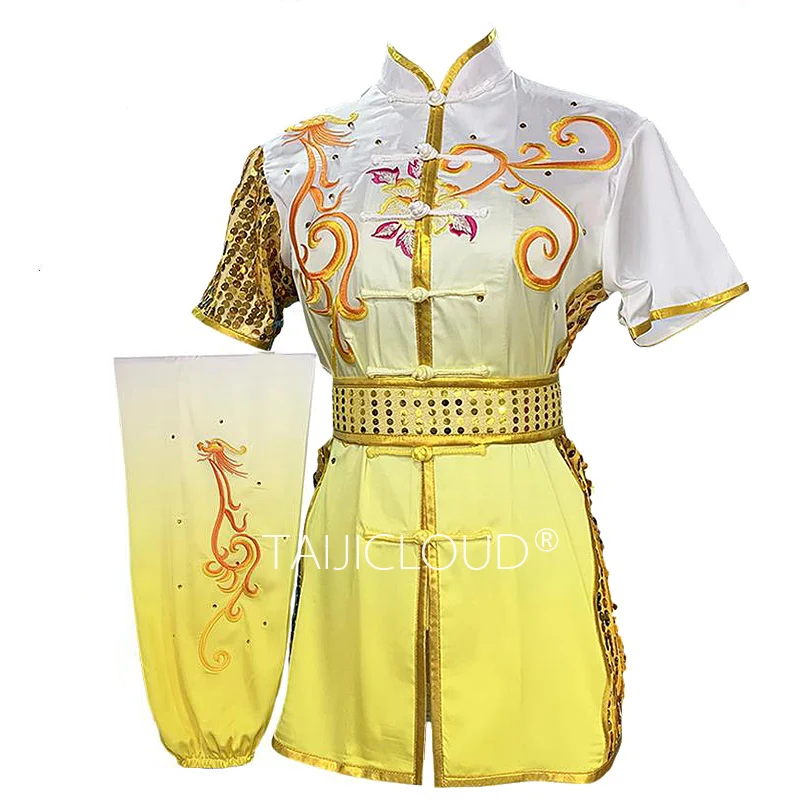 Customized production of long Southern Fist-style costumes for children’s martial arts performance and competition.