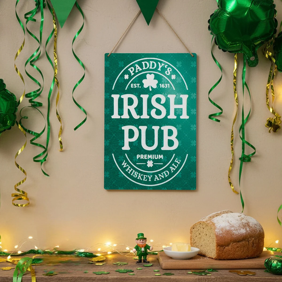 1PC,St.Patrick's Day wooden English decorative sign,St.Patrick's Day sign, suitable for St.Patrick's Day decoration, Irish Pub