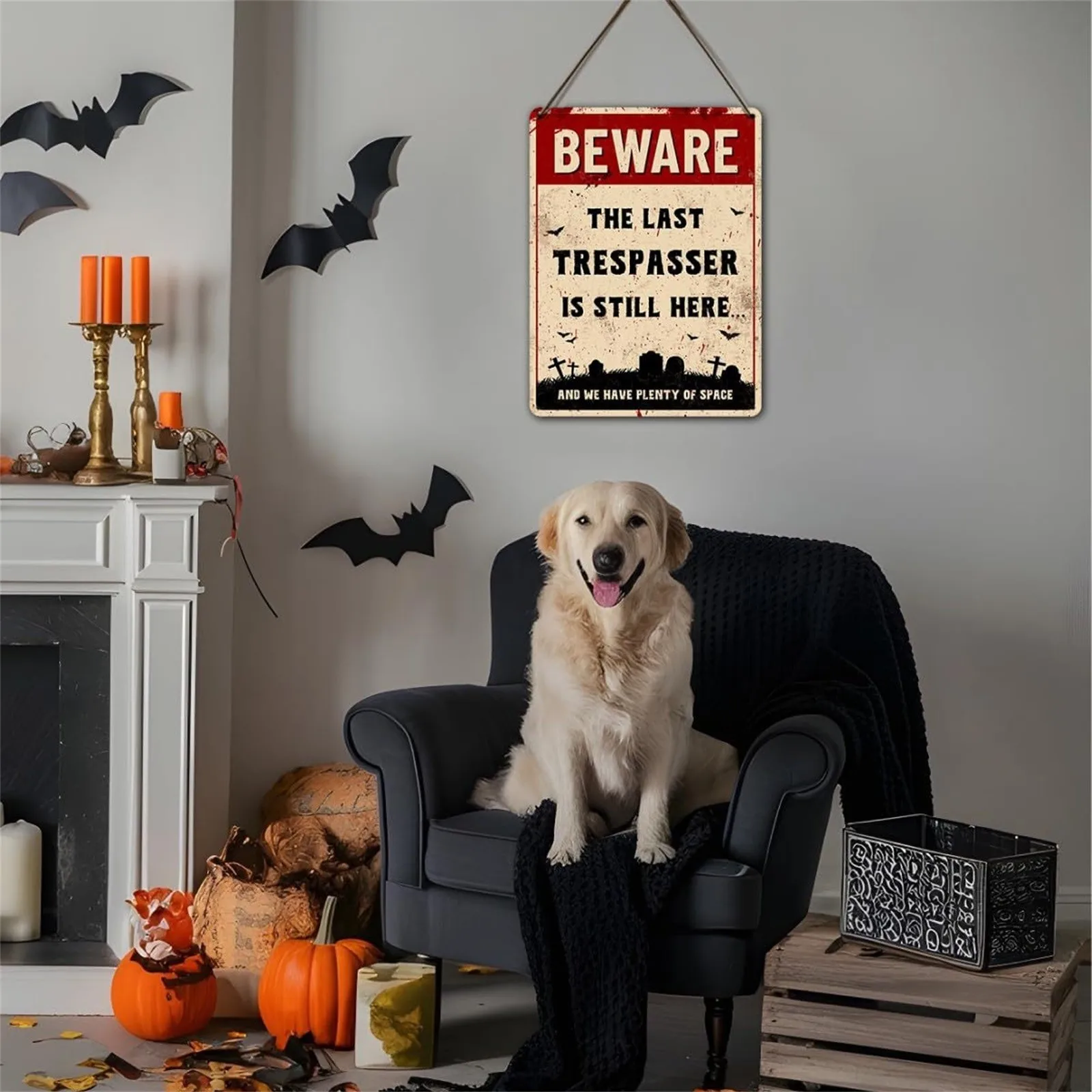 Halloween Wooden Sign Pendant Party Decoration Skull Horror Door Sign Hanging Decoration Atmosphere