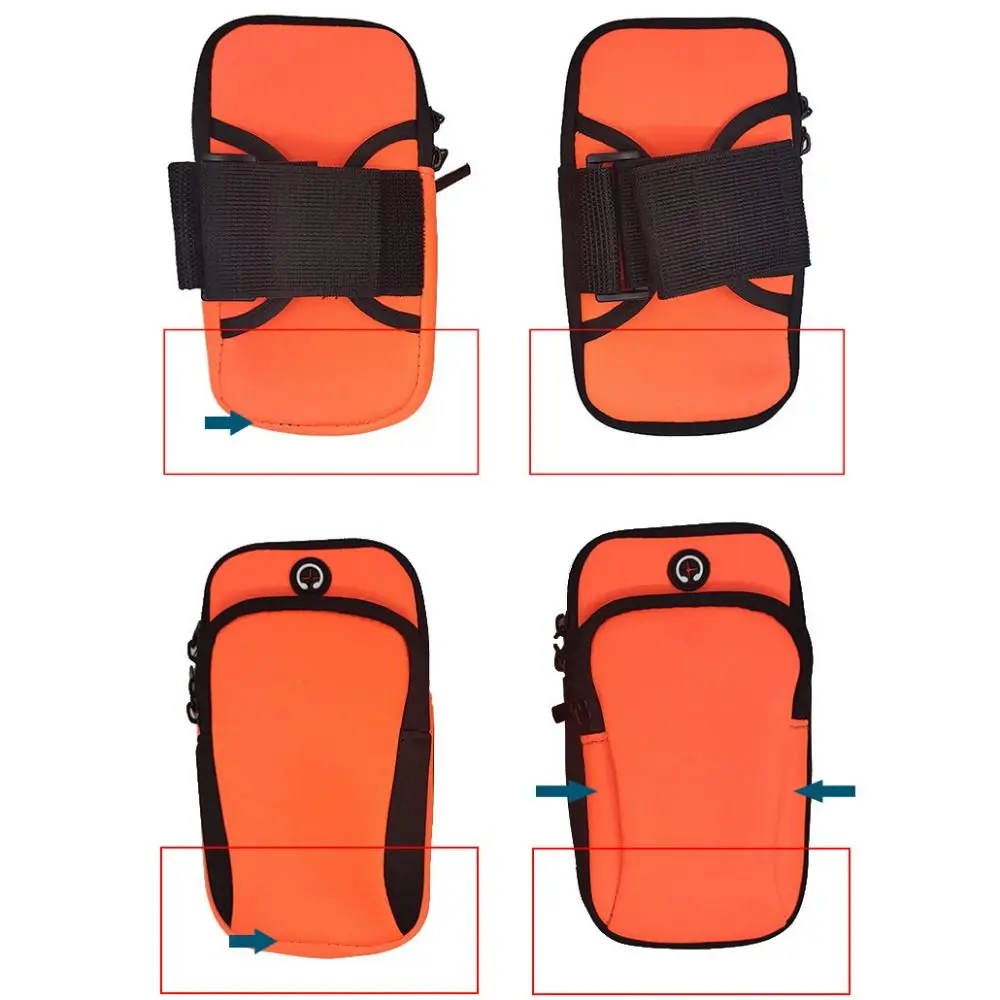 Durable Neoprene Sports Armband Phone Case Breathable Mesh Waterproof With Headset Hole Black Blue Green Arm Bags Universal 5