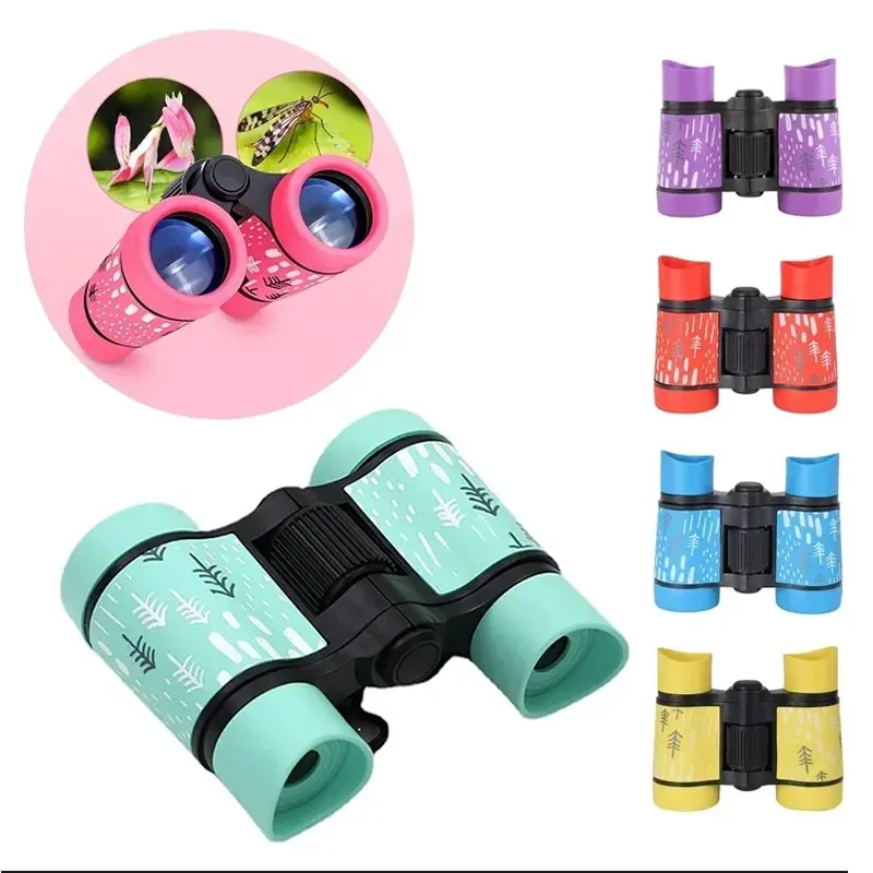 Children's Educational Folding Binoculars - 4X Magnification for Bird Watching and Exploration