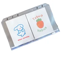 5Pcs A5 A6 A7 Clear Pockets Zipper Folders Notebook Binder Waterproof PVC Pouch Document Bags 5