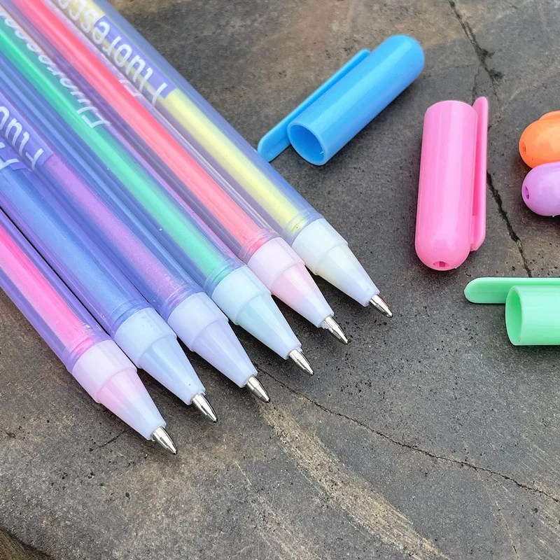 Kawaii Gel Pen 6 Pcs/Set Cute 3D Jelly Pen for School Colored Art Markers  for Graffiti Painting Scrapbooking Art Supplies - AliExpress
