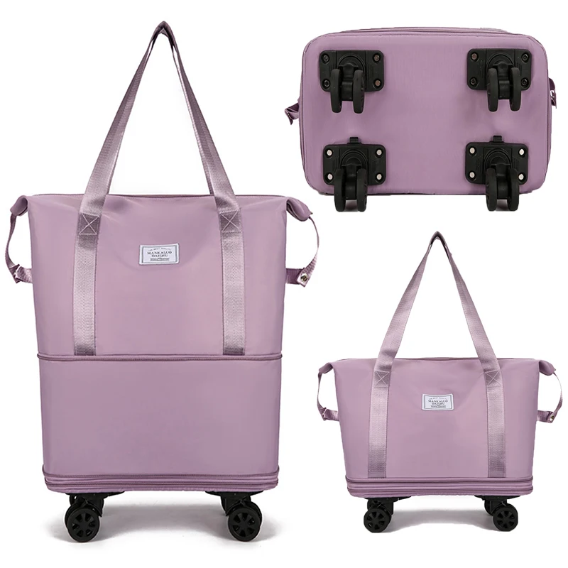 Expandable Duffle Pack Lightweight Collapsible Trolley Bag Large Capacity Dry-Wet Separation Unisex Business Trip Bag