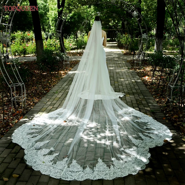 Wedding Veil Bride White - V30 Long Bridal Veil Cathedral Bride Luxury  Wedding - Aliexpress