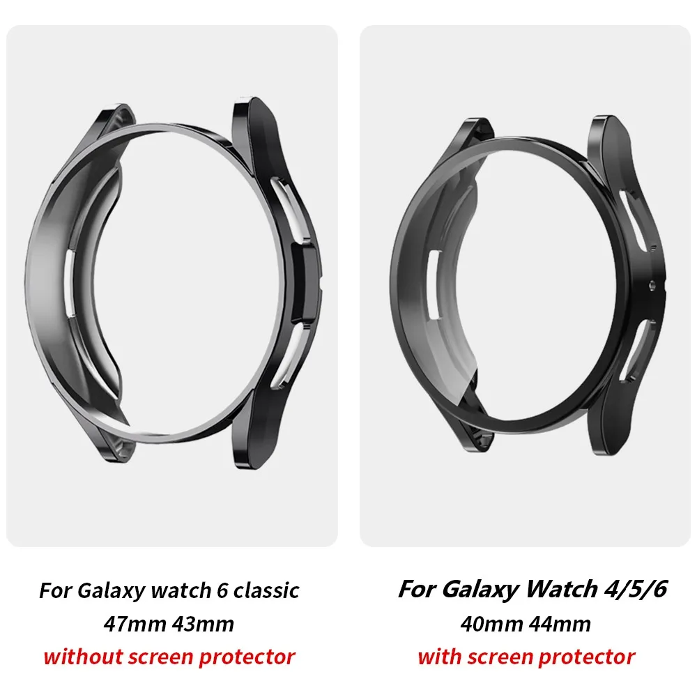 삼성 갤럭시 워치 4/5/6용 오리지널 스트랩+케이스 40mm 44mm 화면 보호기 커버 갤럭시 워치 6 클래식 43mm 47mm 스포츠용 실리콘 마그네틱 밴드 삼성 갤럭시 워치용 오리지널 스트랩 및 케이스,