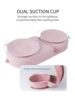 Baby Silicone Suction Cup Bowl Cute Bear Design Macaron Color 100% Food Grade Silicone BPA Free Double plate design for meals 3
