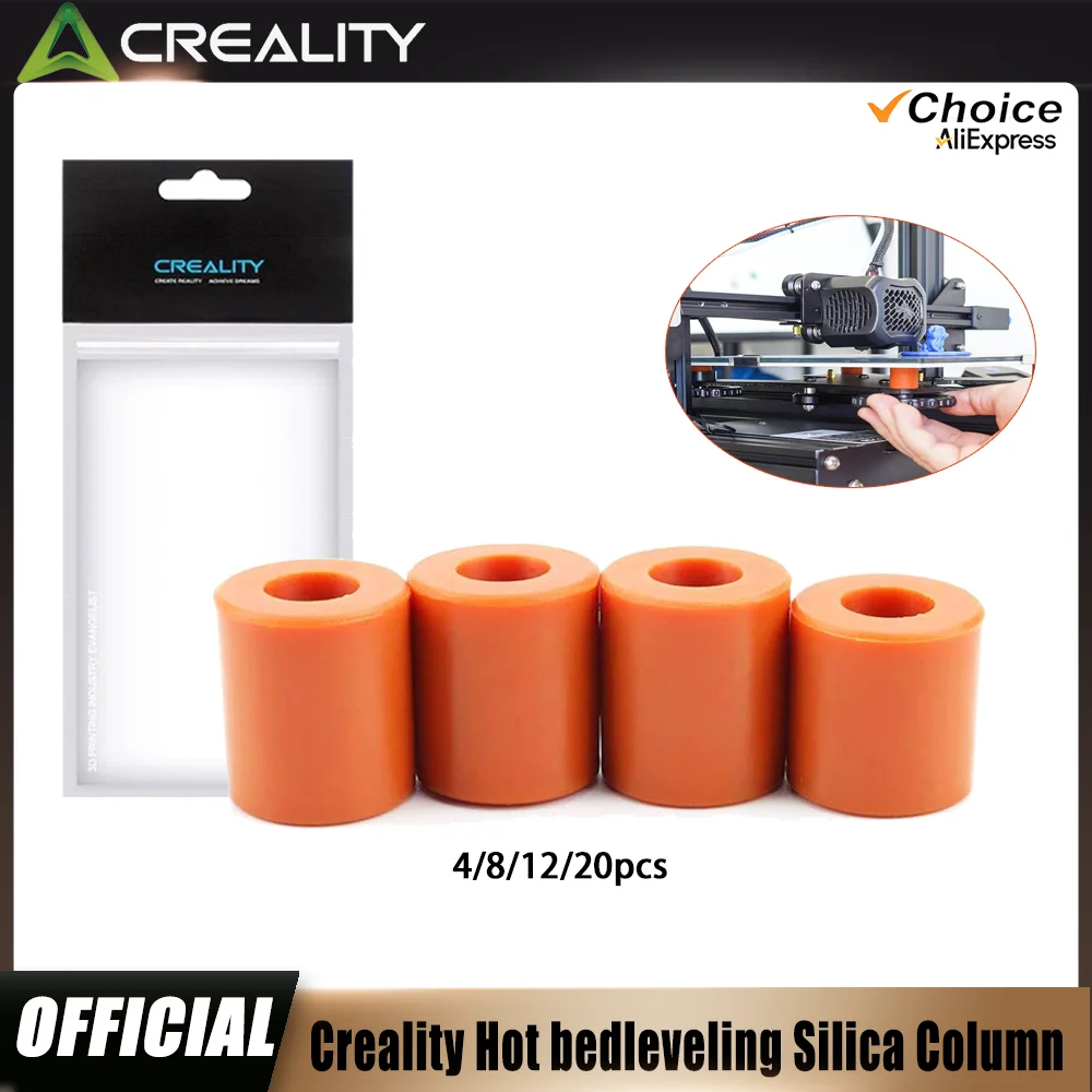Creality 4 Stück Silikon-Leveling-Säulen – Feste Abstandshalter für stabilen Heizbett, kompatibel mit Ender‑3/3 Pro/3 V2/3S und CR‑10/10S/V2