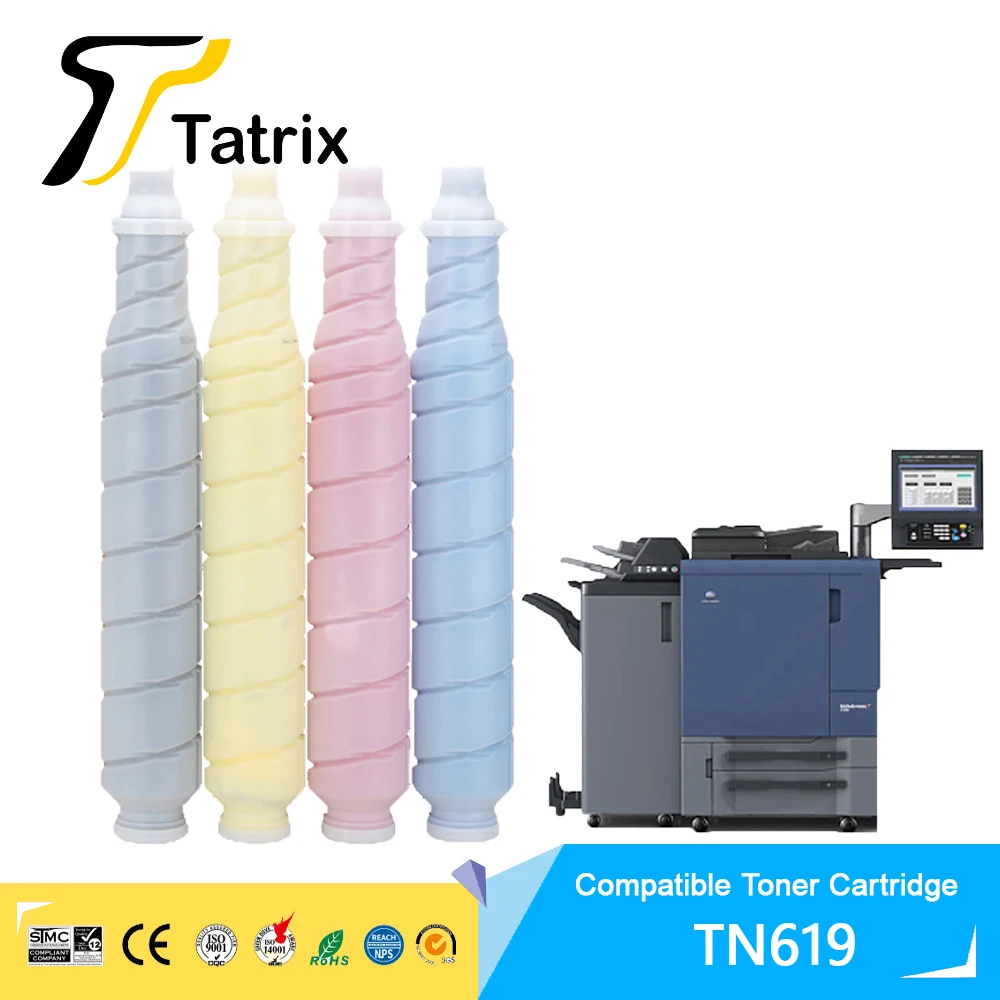 Cartuccia Toner A Colori Laser Compatibile Tatrix Tn619 Tn-619 Tn619Bk Premium Per Stampante Konica Minolta Bizhub C1060 C1070