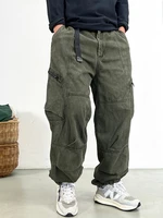 Japanese Streetwear High Quality Long Staple Cotton Twill Cargo Pants Men Harajuku Plus Size Casual Work Pants Baggy Trousers 2