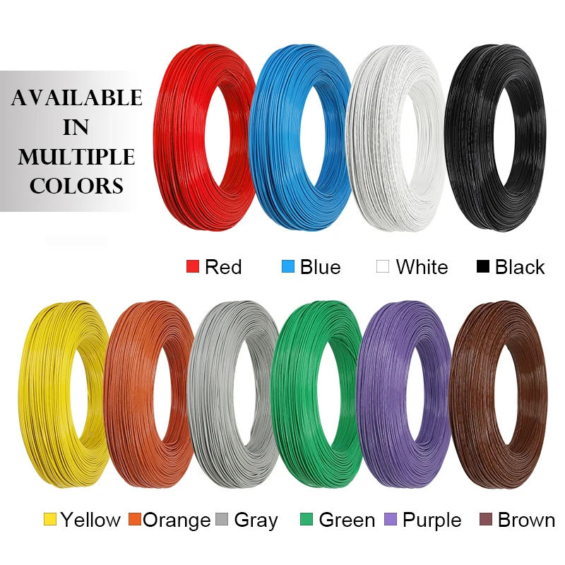 1M/5M UL1332 PTFE 와이어 30/28/26/24/22/20/18/16/14/13/12/10 AWG FEP 3D 프린터용 고온 전자 케이블 절연