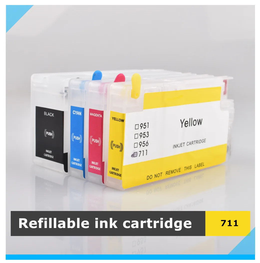 for hp 711 xl refillable Ink Cartridge for HP Designjet T120 T520 printer yotat for hp711 t120 t520 ciss system ink tank for hp 711 for hp designjet t120 t520 printer with permanent chip