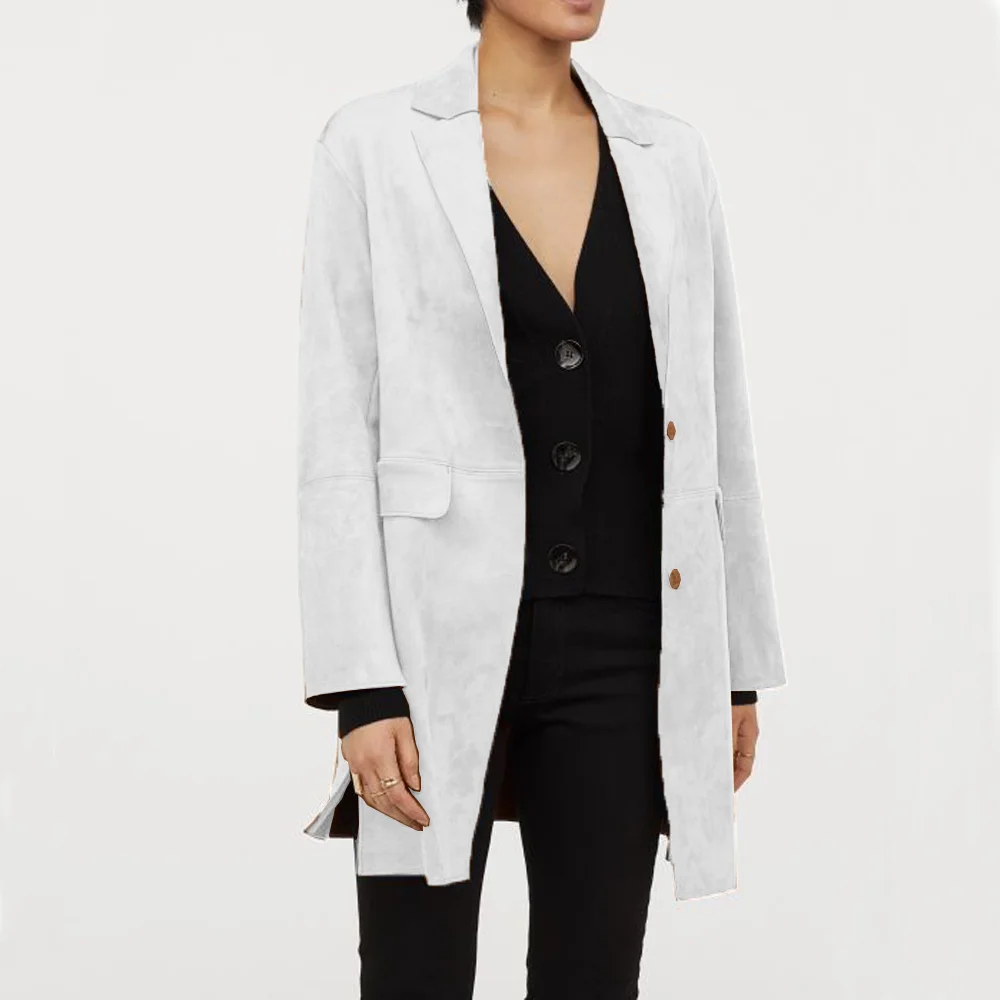 Women's Blazer Suede Single Breasted Elegant Casual Tailor Made to Order Top for Women Blazers Woman Outerwears Coat women jacket suits
