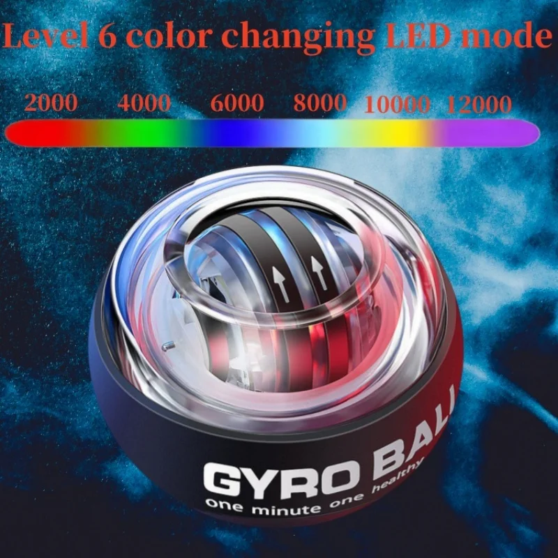 LED Gyroscopic Power Wrist Ball Self-starting Gyro Ball Gyroball Arm Hand Muscle Force Trainer Exercise Strengthener gyro ball power ball gyro wrist ball