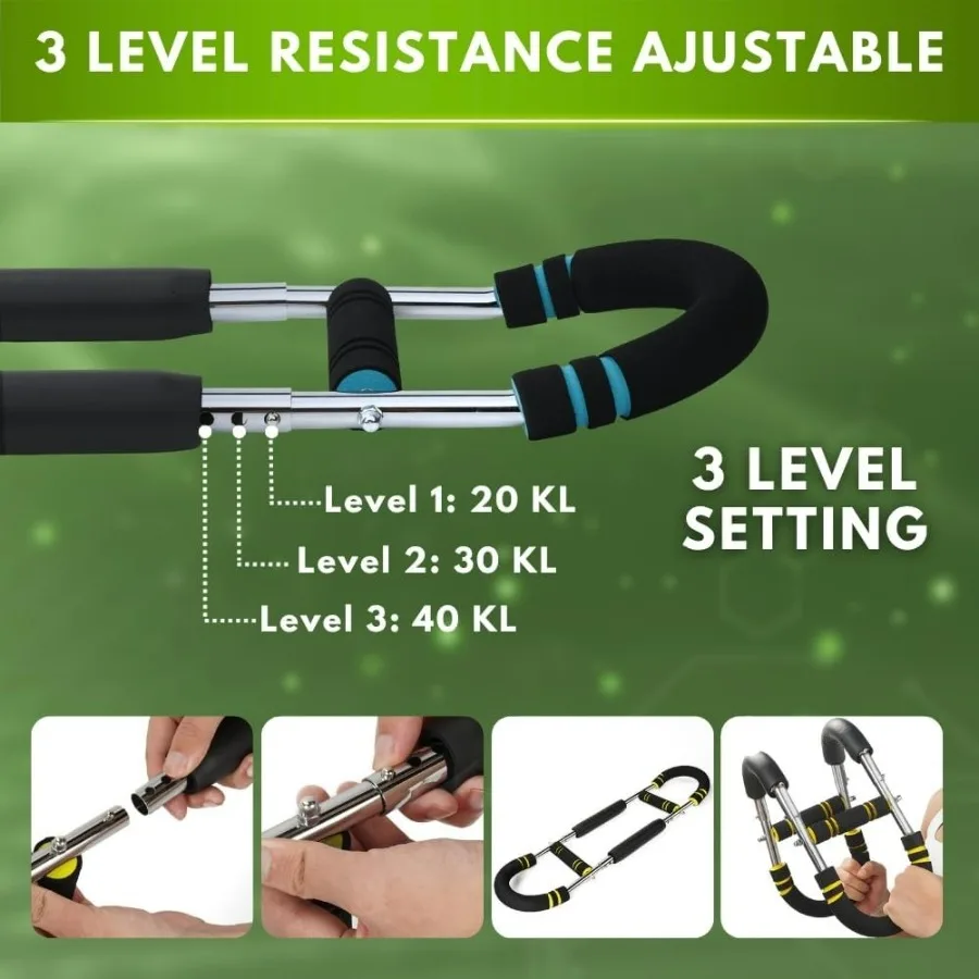 Twister Arm Trainer - Chest Workout Equipment - Chest Press Machine - Arm Trainer for Men - Power Twister Bar - Exercise Bar - U