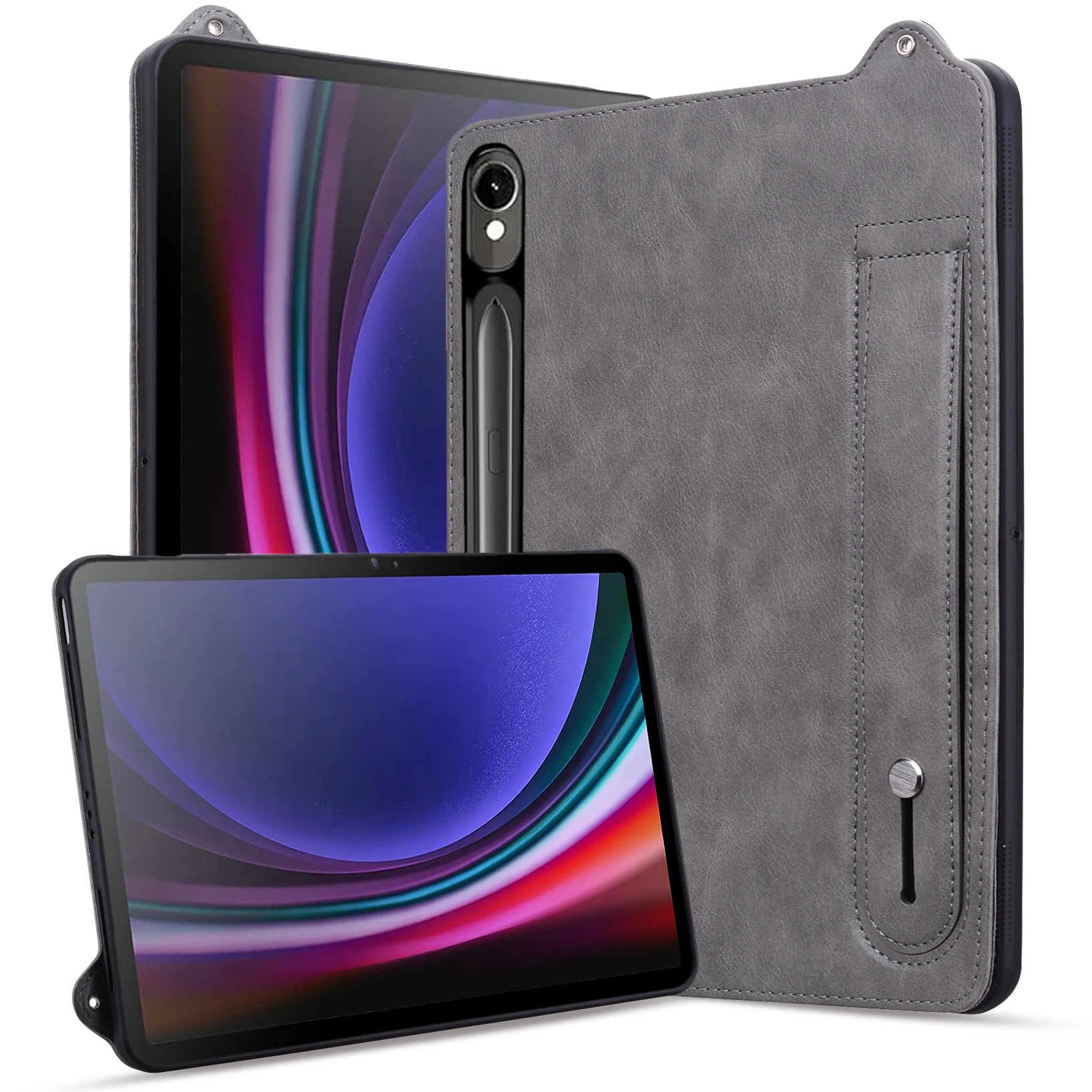 Premium Hand Strap PU Leather Soft Tablet Cover