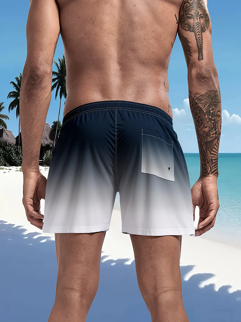 Men's Quick Dry Lightweight Drawstring Swim Trunks with Side Pockets