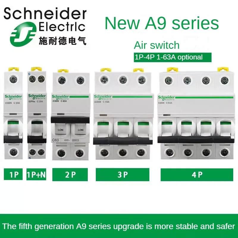 Schneider MCB 에어 스위치, 소형 회로 차단기, iDPNa iC65N, 가정용 1, 2, 3, 4, 6, 10, 16, 20, 25, 32, 40A, Ac