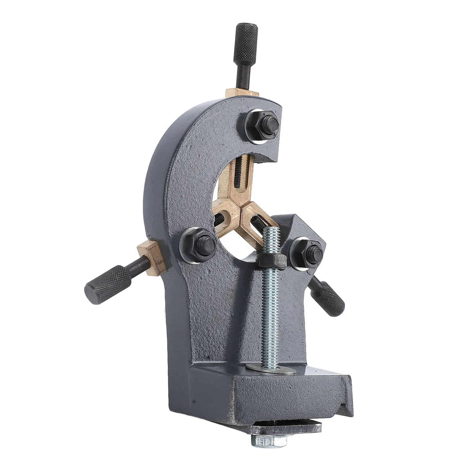 مخرطة تحويل خشبية معدنية صغيرة ثابتة، باللون الرما...